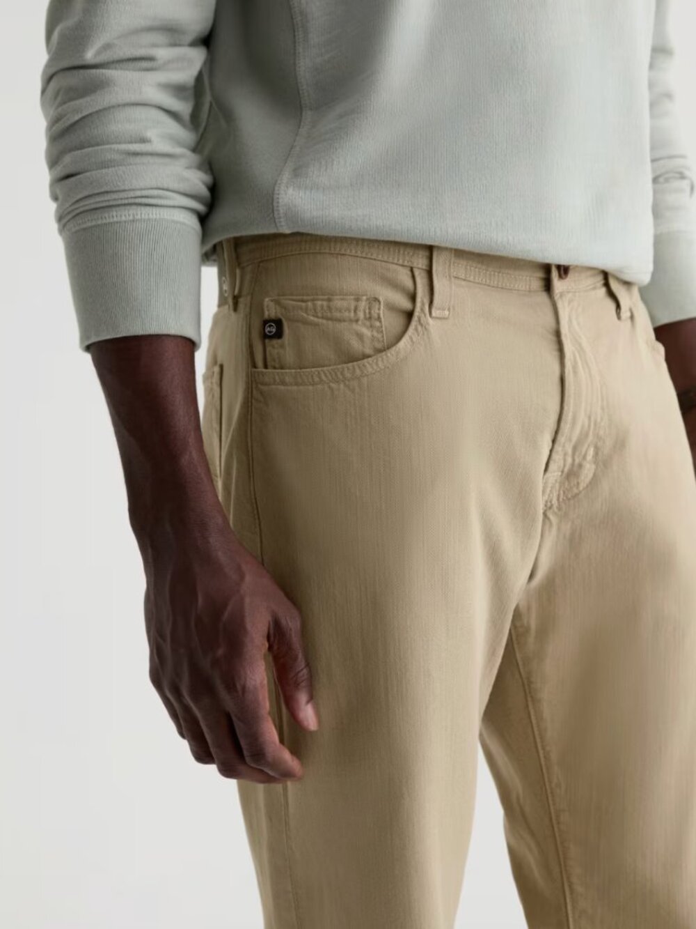 AG Adriano Goldschmied Protégé Classic Straight Leg Twill Linen Pant Khaki 30x32 - Picture 12 of 12